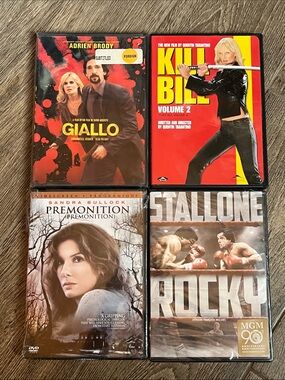 Movie DVD Lot of 4 Kill Bill Vol 2 Rocky Premonition Giallo Action Thriller Dram